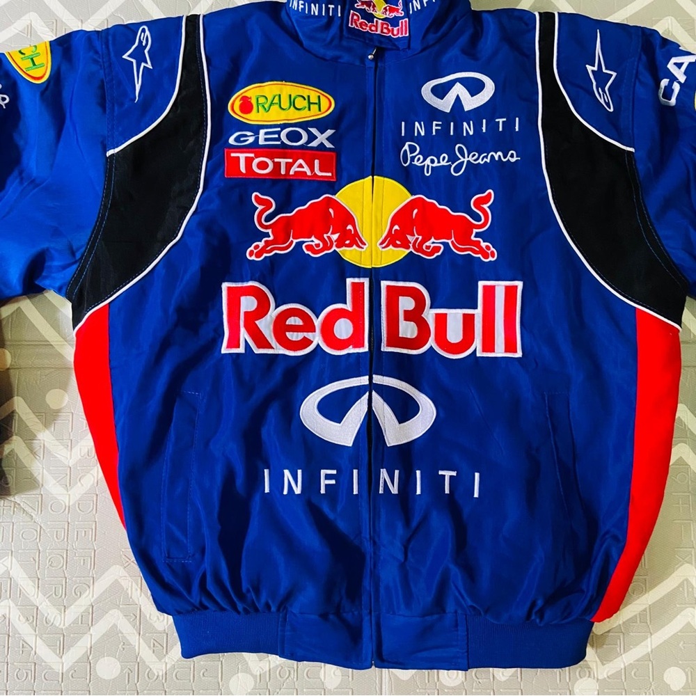 Vintage Red Bull F1 formula 1 embroidered racing graphic blue jacket - Picture 4 of 9